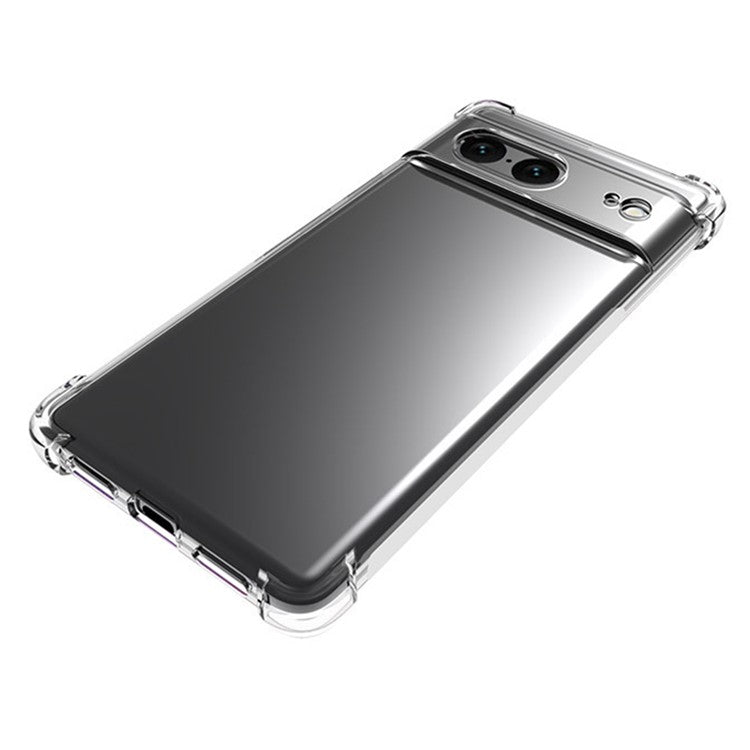 WANLONFENG WL Series for Google Pixel 7 5G Case 2.0mm Clear TPU Cover with Tempered Glass Film (Big Lens Hole)