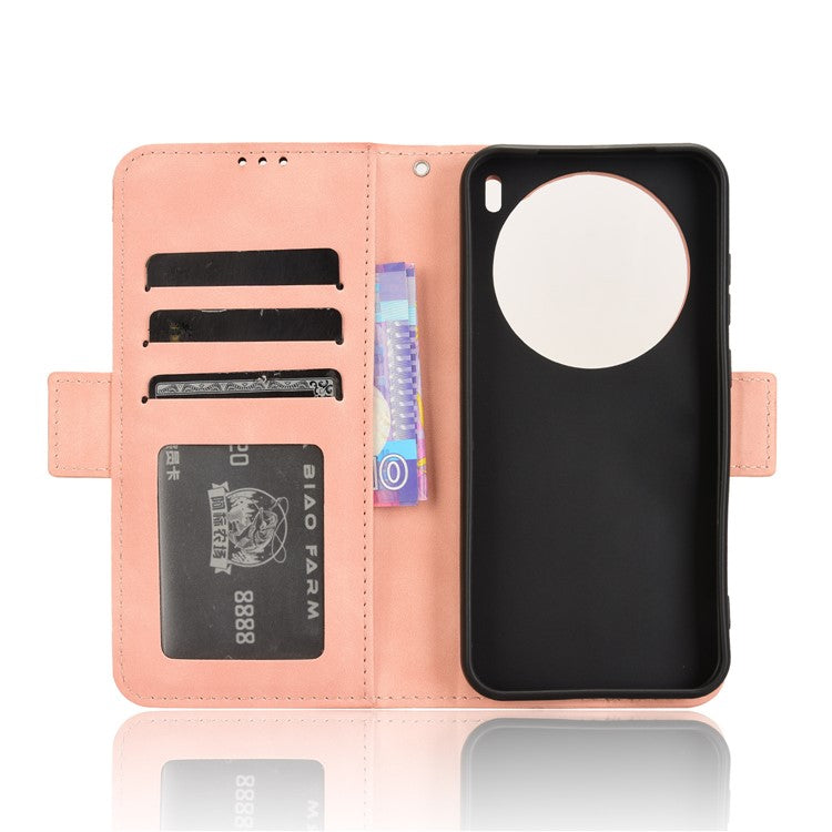 For vivo X200 5G Leather Case Phone Wallet Cover with Multiple Card Slots - Pink