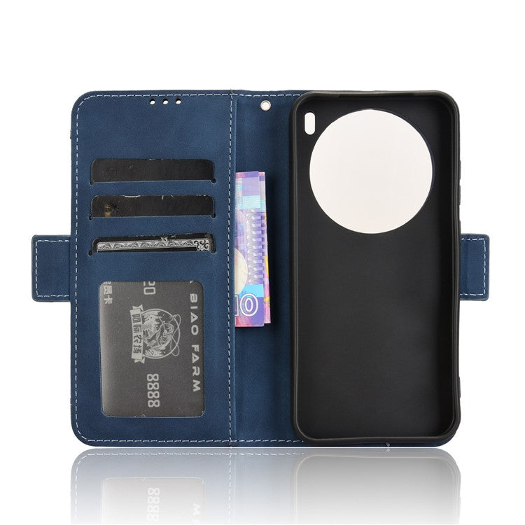 For vivo X200 5G Leather Case Phone Wallet Cover with Multiple Card Slots - Blue