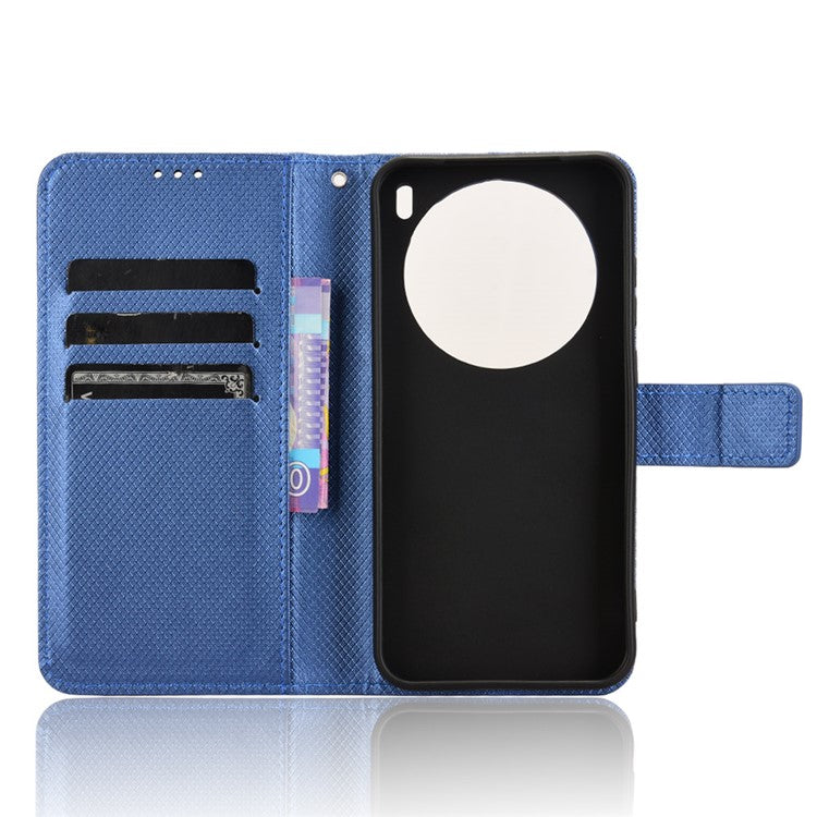 For vivo X200 5G Case PU Leather Diamond Texture Wallet Phone Cover - Blue