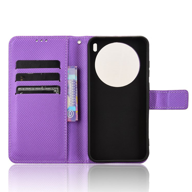 For vivo X200 5G Case PU Leather Diamond Texture Wallet Phone Cover - Purple