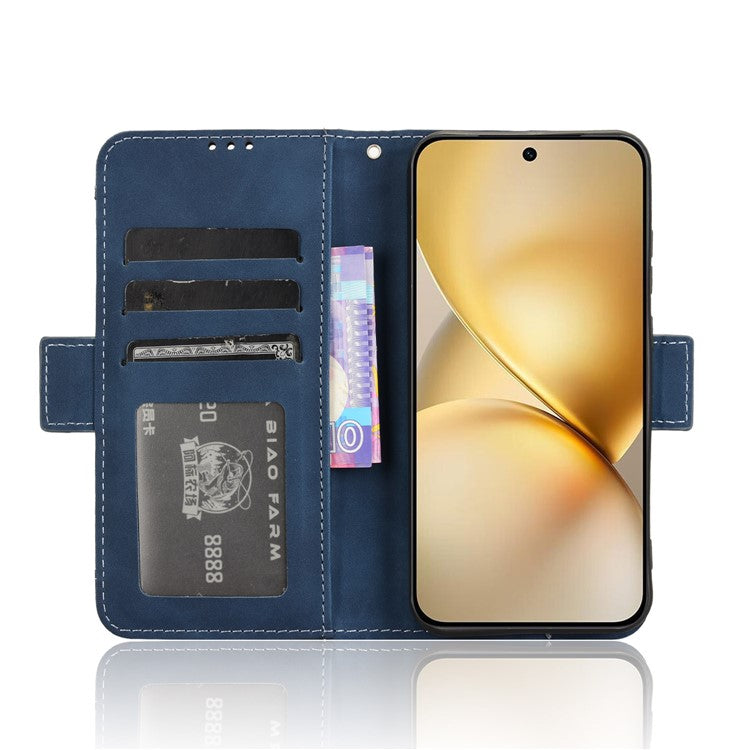 For vivo X200 Pro mini 5G Leather Case Phone Wallet Cover with Multiple Card Slots - Blue