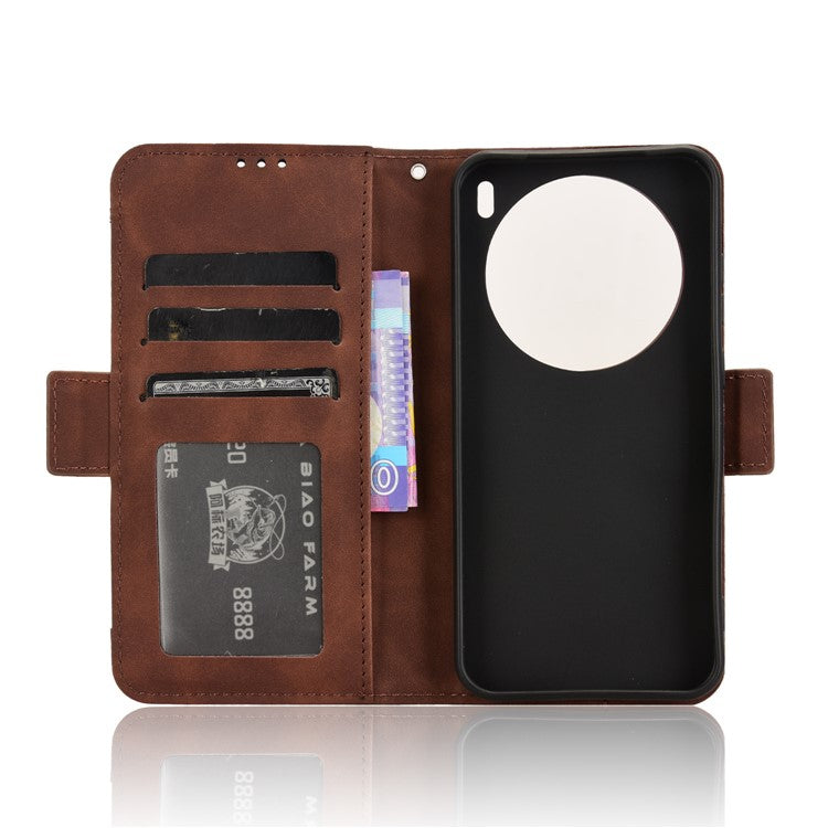 For vivo X200 Pro mini 5G Leather Case Phone Wallet Cover with Multiple Card Slots - Brown