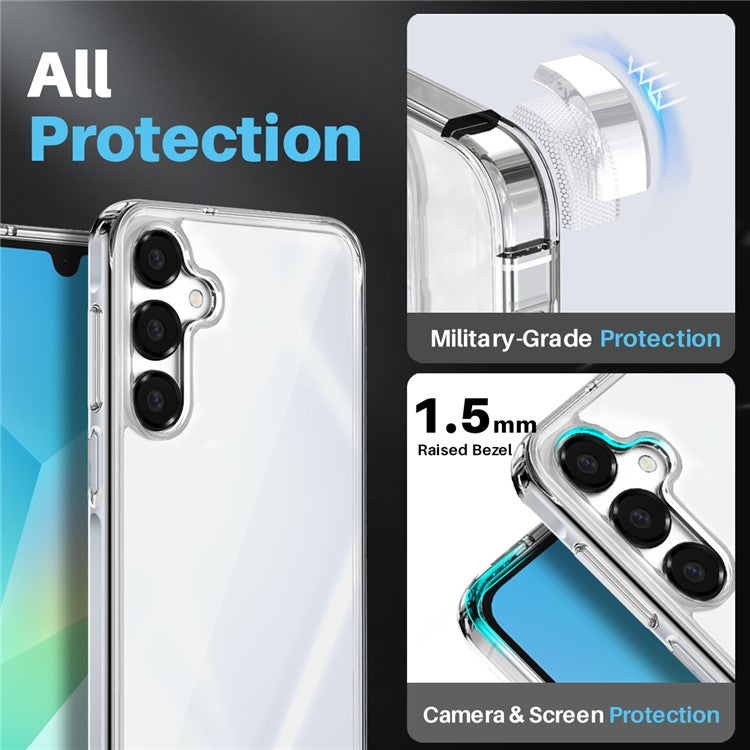 NORTHJO For Samsung Galaxy A16 5G / 4G Case Transparent PC+TPU Phone Cover Set with Screen Film + Lens Film