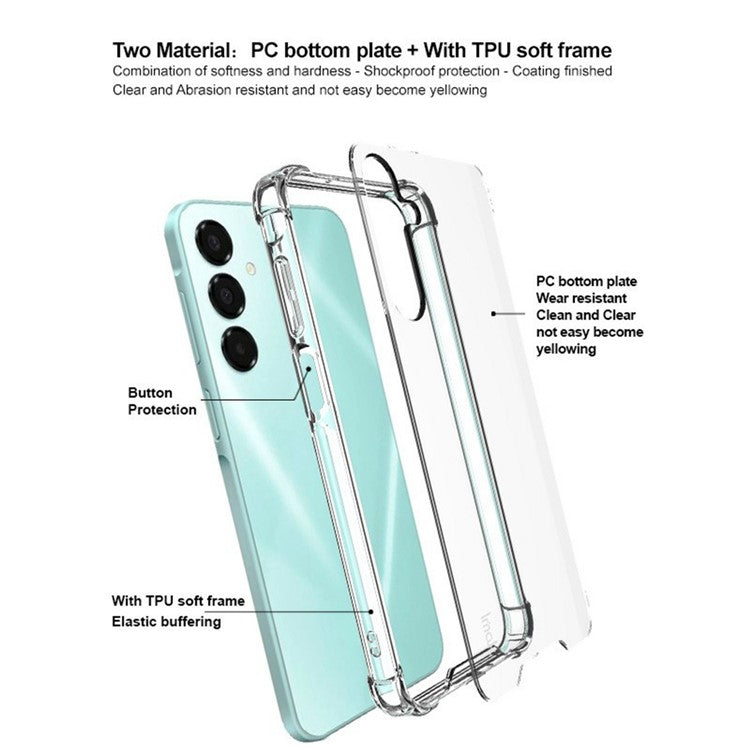 IMAK For Samsung Galaxy A16 5G / 4G PC+TPU Shockproof Clear Phone Cover