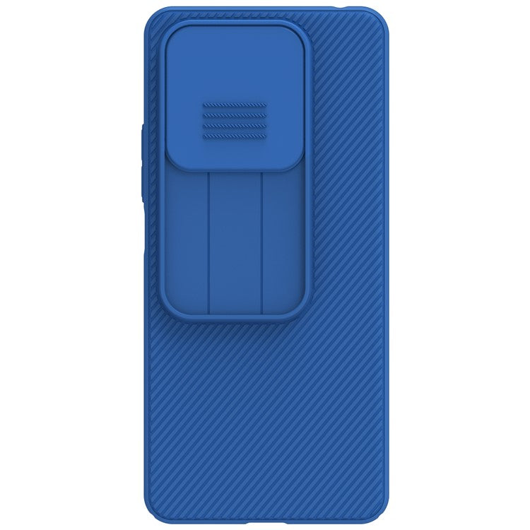 NILLKIN Camshield for Xiaomi Redmi Note 14 5G Case Hard PC Twill Texture Phone Cover with Slide Camera Lid - Blue