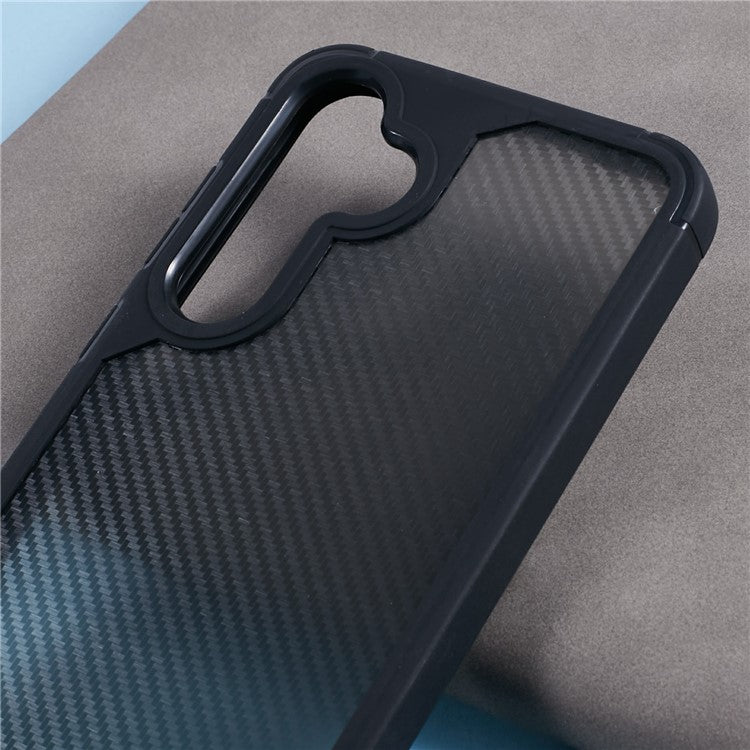 For Samsung Galaxy A16 5G  /  4G Case Carbon Fiber Texture TPU+PC Anti-Drop Phone Cover