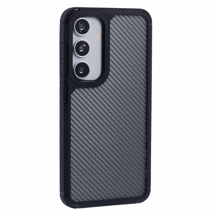 For Samsung Galaxy S25 Case Carbon Fiber Texture TPU+PC Anti-Drop Phone Cover