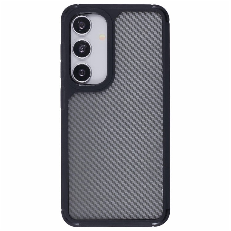 For Samsung Galaxy S25 Case Carbon Fiber Texture TPU+PC Anti-Drop Phone Cover