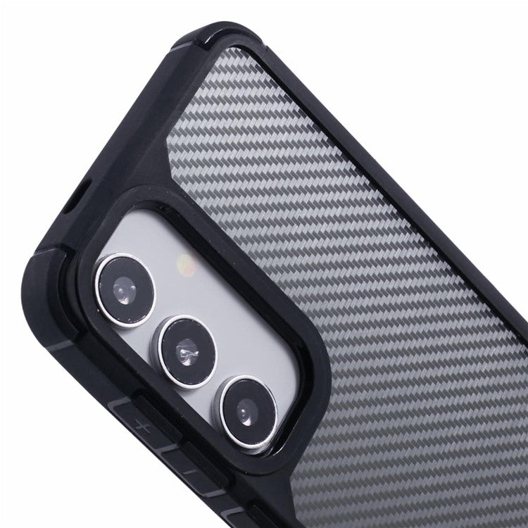 For Samsung Galaxy S25 Case Carbon Fiber Texture TPU+PC Anti-Drop Phone Cover