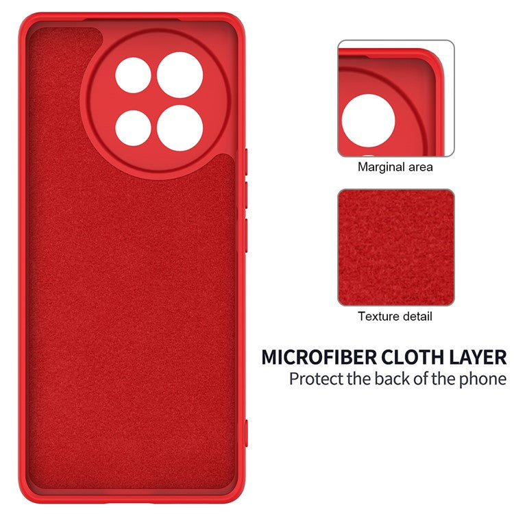 For vivo V40 Lite 5G Case Liquid Silicone Anti-Scratch Phone Cover with Hand Strap - Red