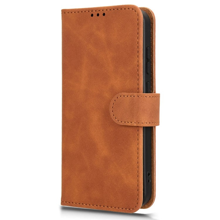 For vivo X200 5G Leather Case Skin-Feel Anti-Drop Wallet Flip Phone Cover - Brown