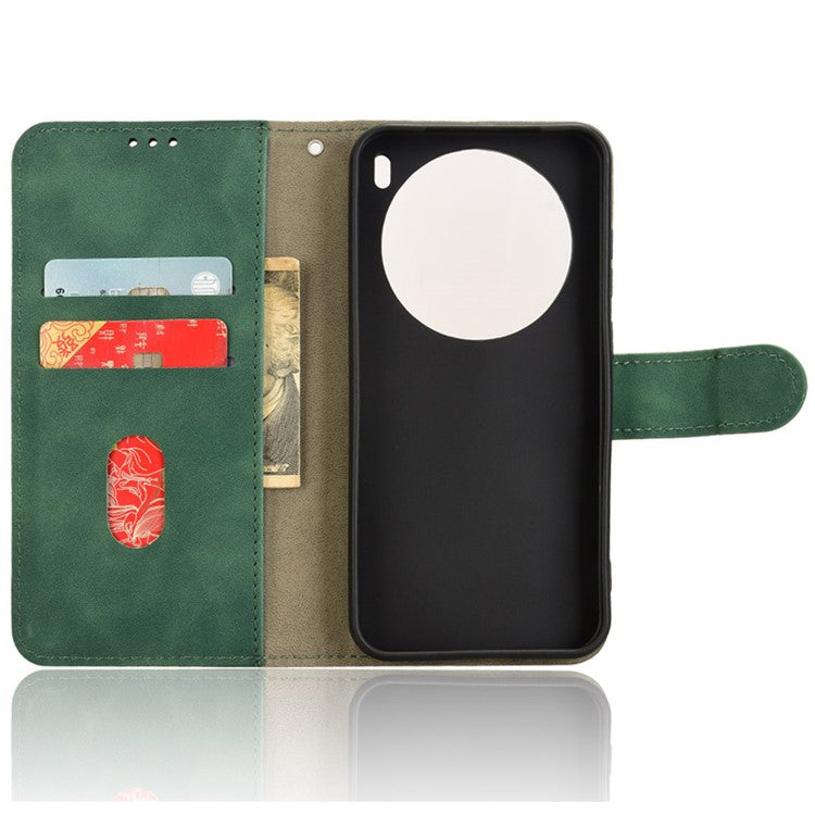 For vivo X200 Pro mini 5G Leather Case Skin-Feel Anti-Drop Wallet Flip Phone Cover - Green