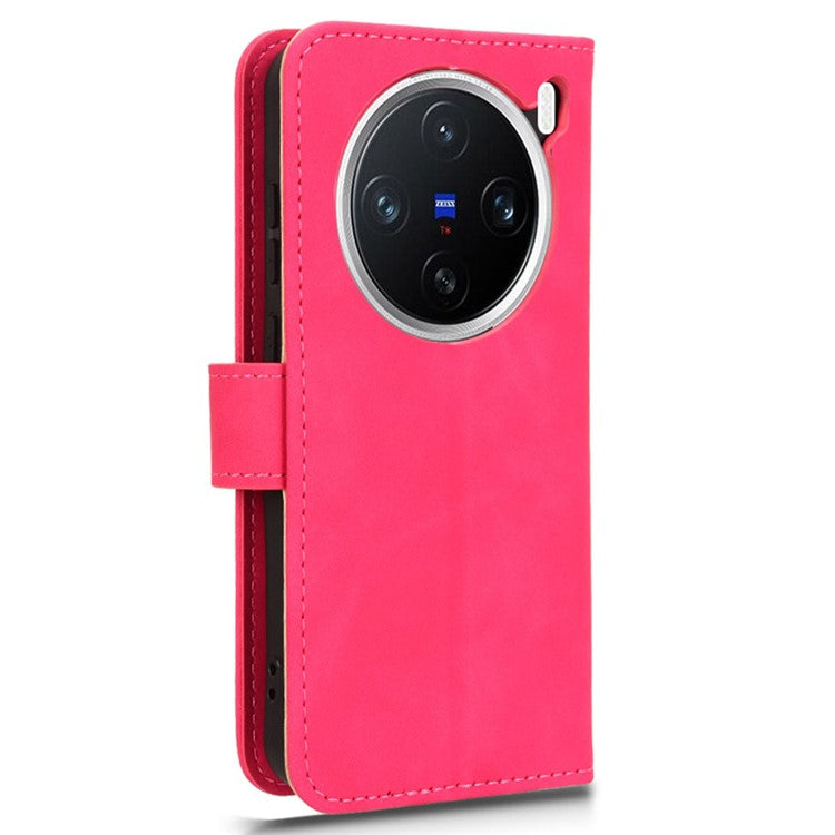 For vivo X200 Pro mini 5G Leather Case Skin-Feel Anti-Drop Wallet Flip Phone Cover - Rose