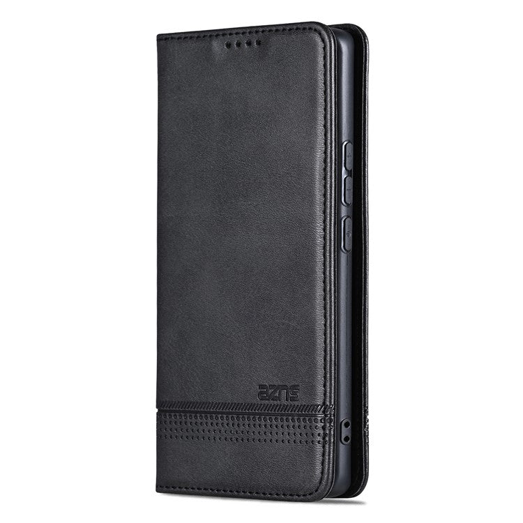 AZNS For vivo X200 Pro 5G Case Cowhide Texture PU Leather Wallet Phone Cover - Black