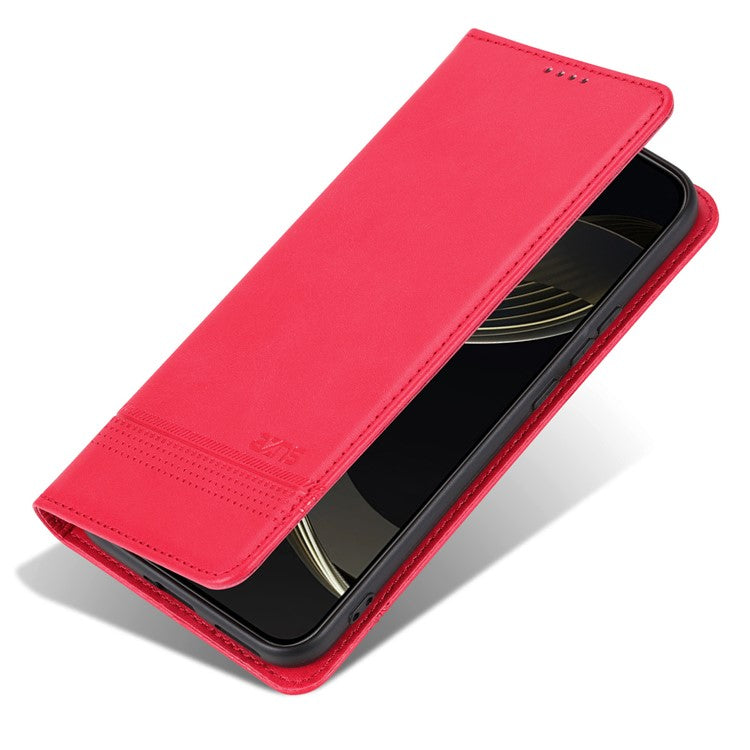 AZNS For vivo X200 Pro 5G Case Cowhide Texture PU Leather Wallet Phone Cover - Red