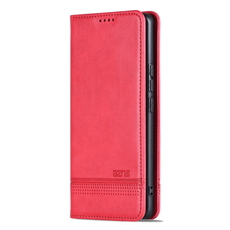 AZNS For vivo X200 Pro 5G Case Cowhide Texture PU Leather Wallet Phone Cover - Red