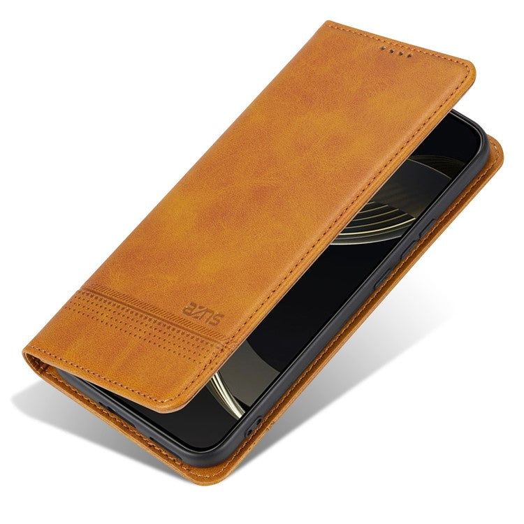 AZNS For vivo X200 Pro 5G Case Cowhide Texture PU Leather Wallet Phone Cover - Brown