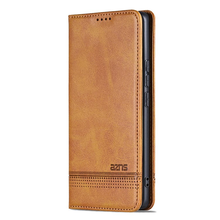 AZNS For vivo X200 Pro 5G Case Cowhide Texture PU Leather Wallet Phone Cover - Brown