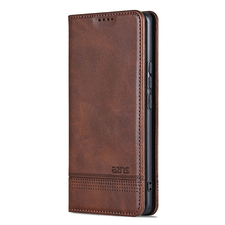 AZNS For vivo X200 Pro 5G Case Cowhide Texture PU Leather Wallet Phone Cover - Coffee