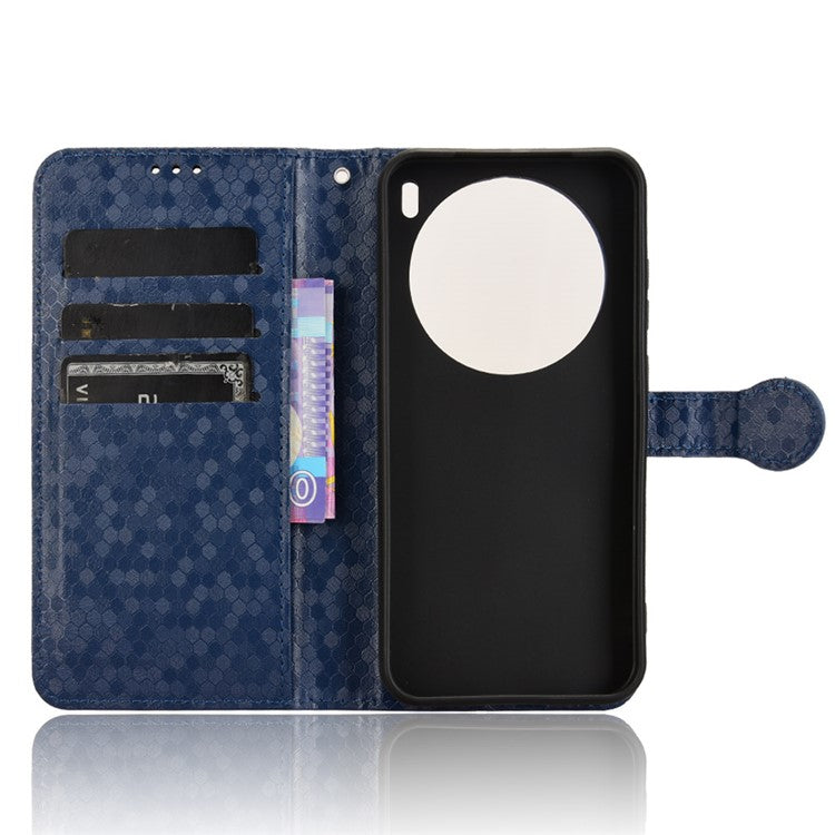 For vivo X200 5G Wallet Case Dot Pattern Imprint PU Leather Phone Cover - Dark Blue