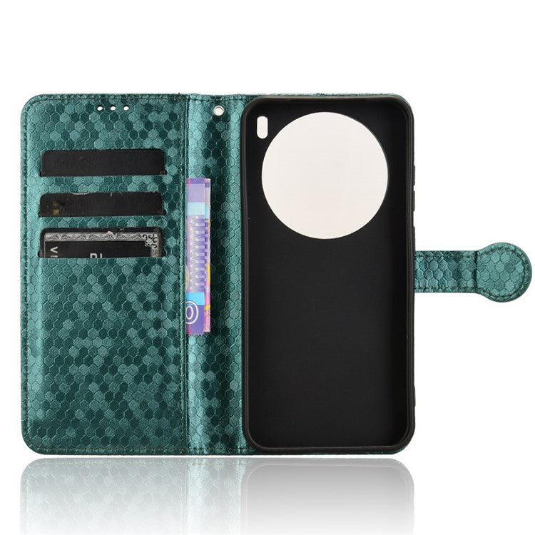 For vivo X200 5G Wallet Case Dot Pattern Imprint PU Leather Phone Cover - Green