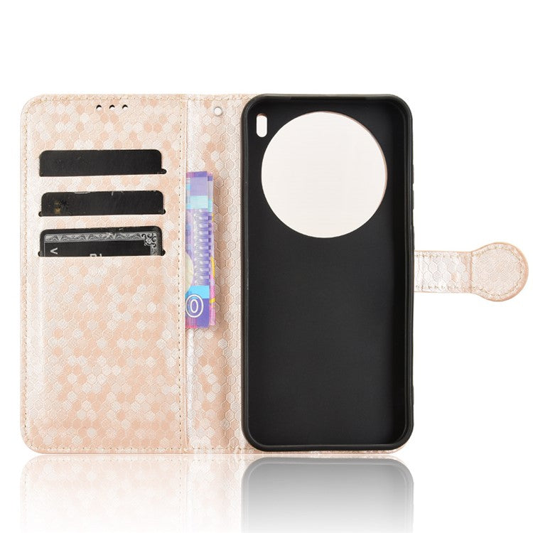 For vivo X200 5G Wallet Case Dot Pattern Imprint PU Leather Phone Cover - Rose Gold