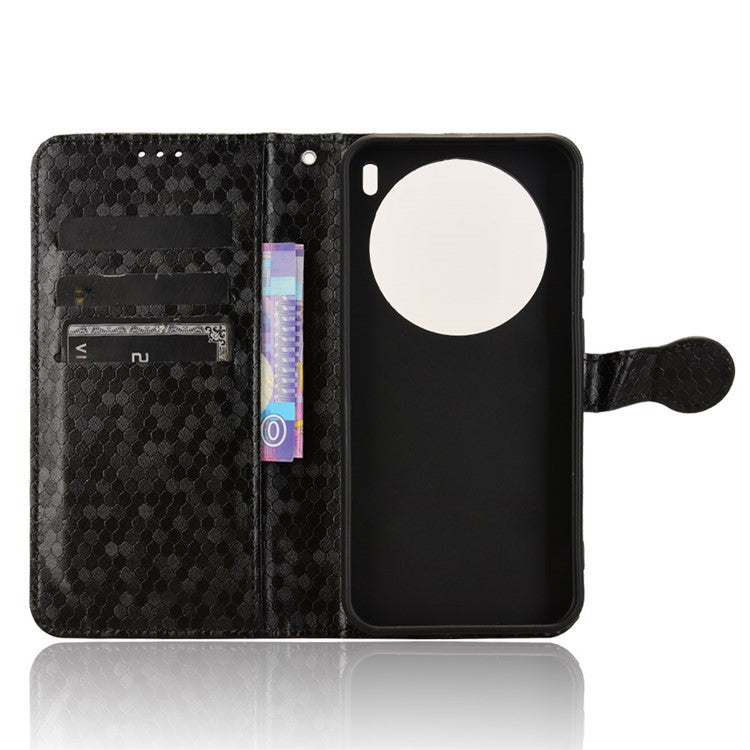 For vivo X200 5G Wallet Case Dot Pattern Imprint PU Leather Phone Cover - Black