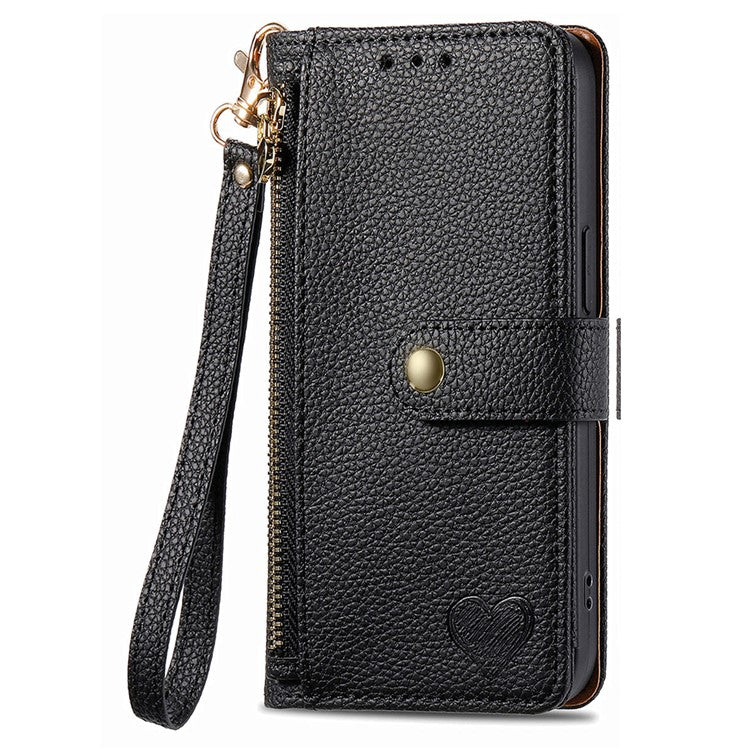 For vivo T3 Ultra 5G Case RFID Blocking Zipper Pocket Leather Wallet Phone Cover - Black