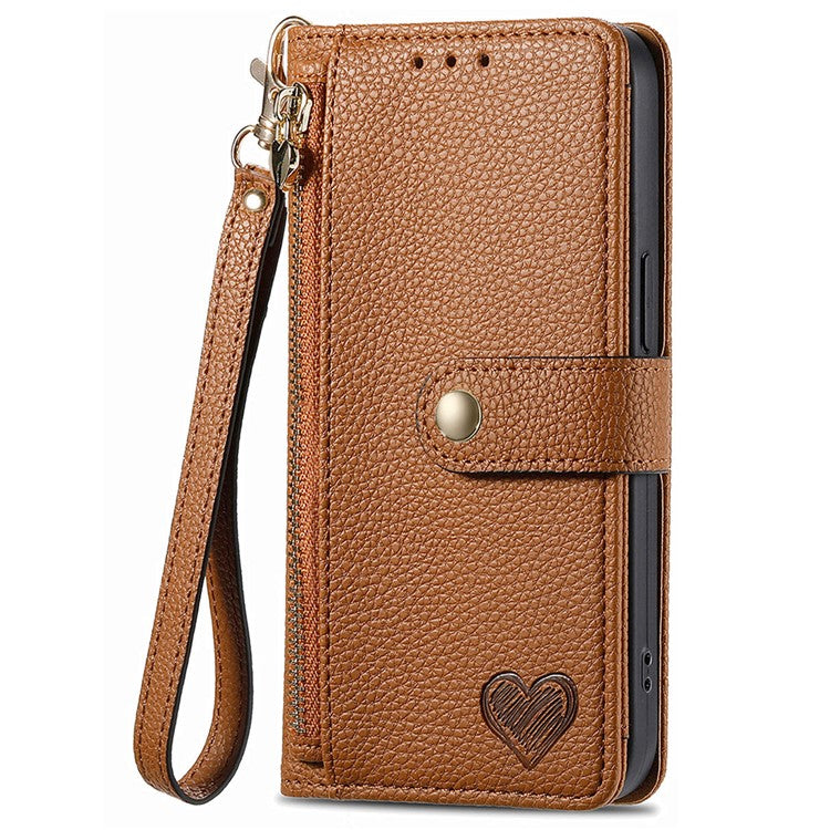 For vivo T3 Ultra 5G Case RFID Blocking Zipper Pocket Leather Wallet Phone Cover - Brown