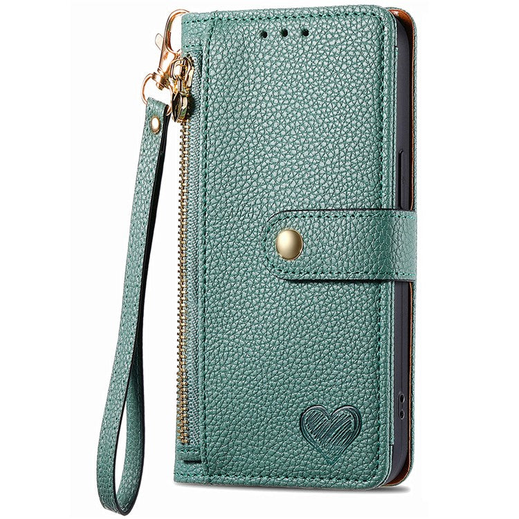 For vivo T3 Ultra 5G Case RFID Blocking Zipper Pocket Leather Wallet Phone Cover - Green