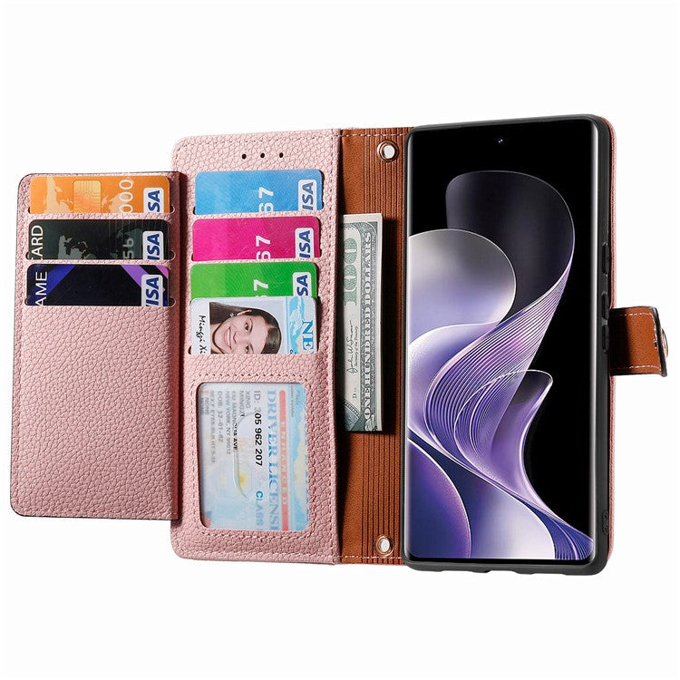 For vivo T3 Ultra 5G Case RFID Blocking Zipper Pocket Leather Wallet Phone Cover - Pink