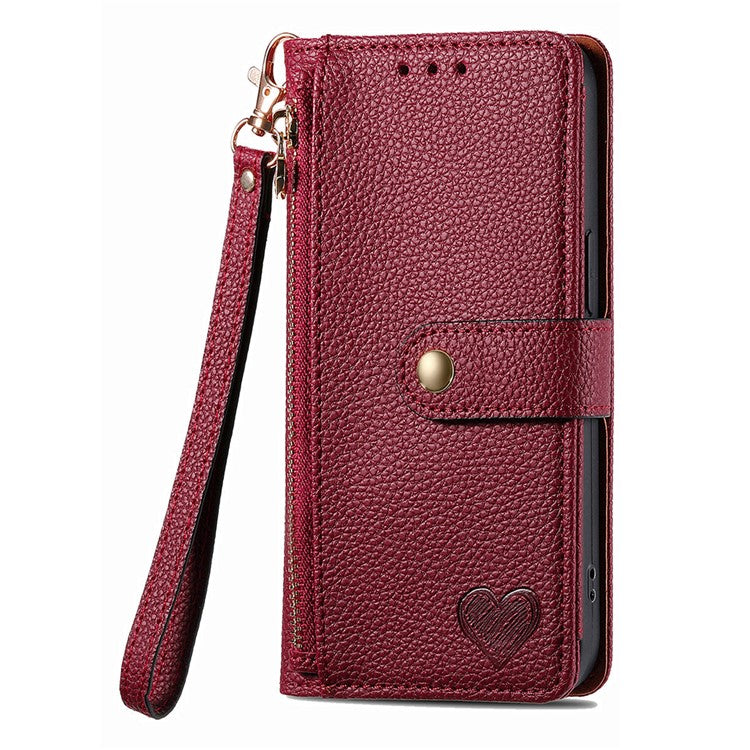 For vivo T3 Ultra 5G Case RFID Blocking Zipper Pocket Leather Wallet Phone Cover - Red