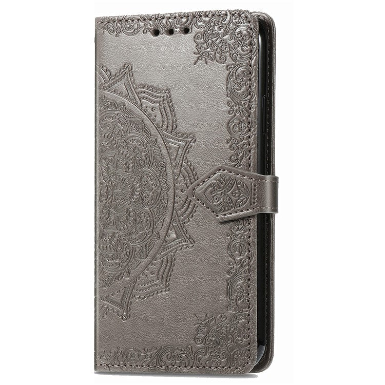 For vivo T3 Ultra 5G Wallet Case Mandala Flower Leather Phone Cover Stand View - Grey