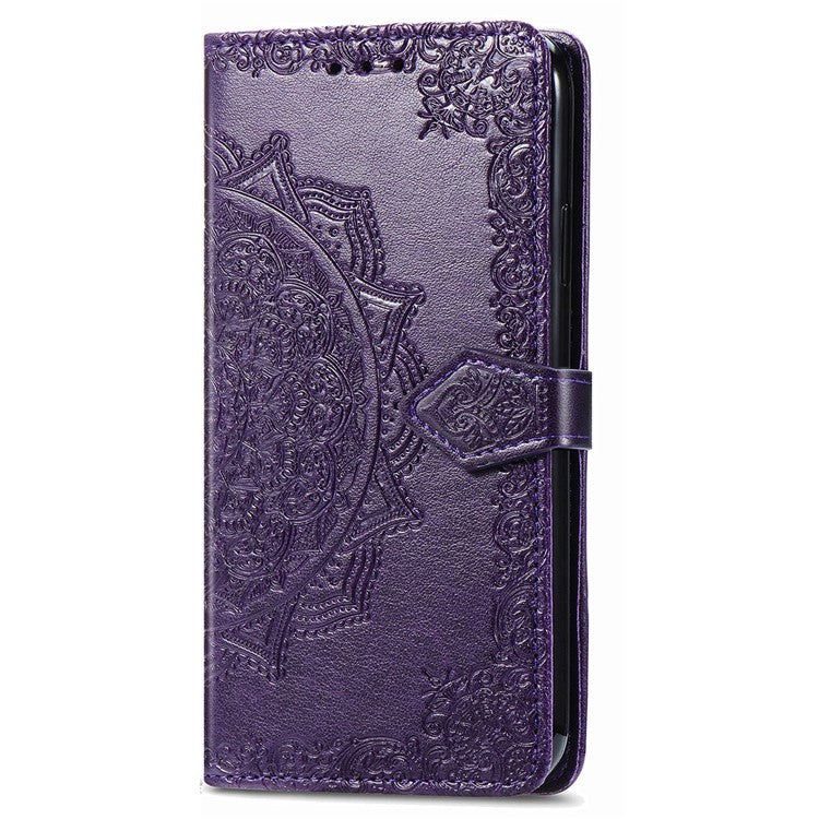 For vivo T3 Ultra 5G Wallet Case Mandala Flower Leather Phone Cover Stand View - Purple