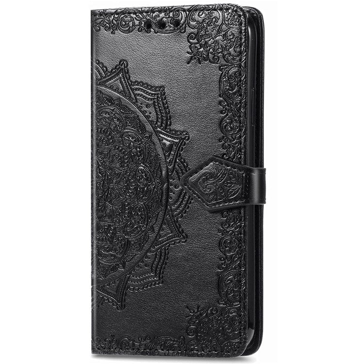 For vivo T3 Ultra 5G Wallet Case Mandala Flower Leather Phone Cover Stand View - Black