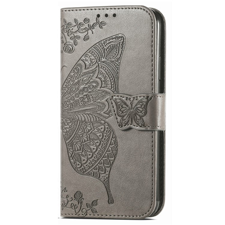 For vivo T3 Ultra 5G Case PU Leather Wallet Phone Cover Butterfly Pattern - Grey