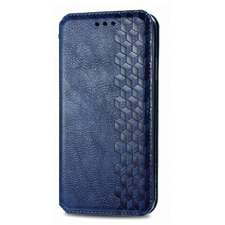 For vivo T3 Ultra 5G Case Rhombus Imprint PU Leather Wallet Phone Cover - Blue