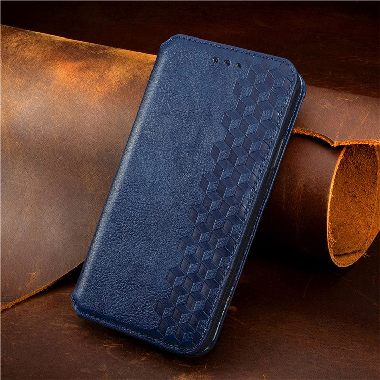 For vivo T3 Ultra 5G Case Rhombus Imprint PU Leather Wallet Phone Cover - Blue