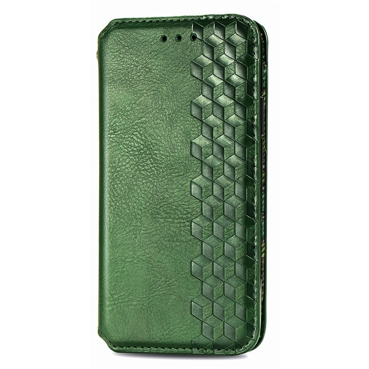 For vivo T3 Ultra 5G Case Rhombus Imprint PU Leather Wallet Phone Cover - Green