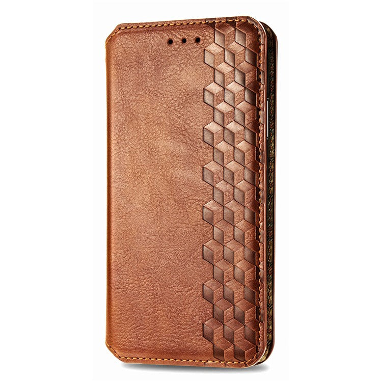 For vivo T3 Ultra 5G Case Rhombus Imprint PU Leather Wallet Phone Cover - Brown