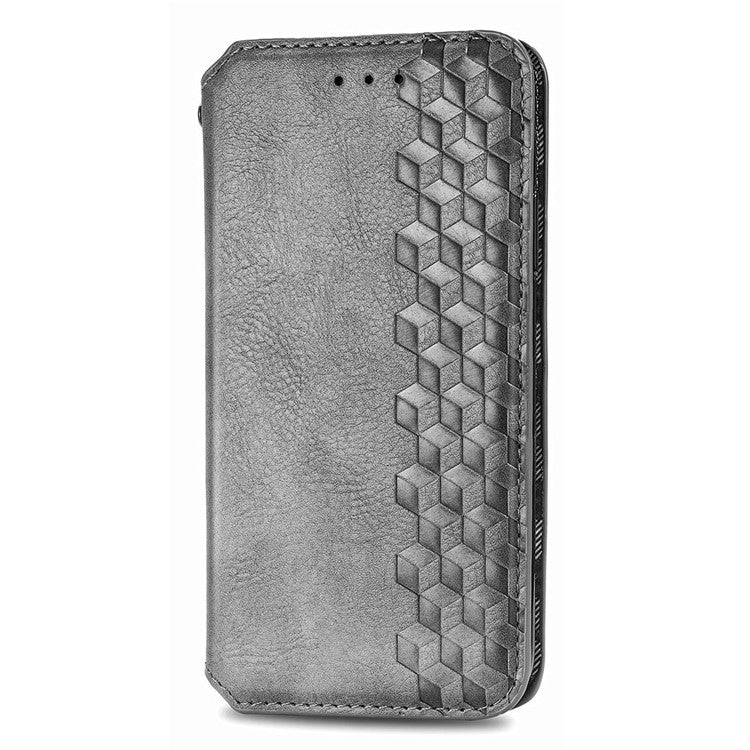 For vivo T3 Ultra 5G Case Rhombus Imprint PU Leather Wallet Phone Cover - Grey