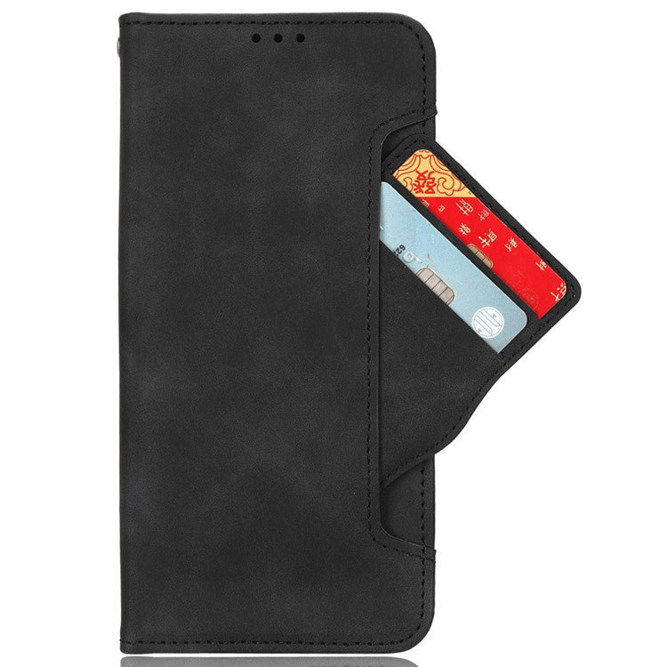 For vivo X200 Pro 5G Leather Case Phone Wallet Cover with Multiple Card Slots - Black