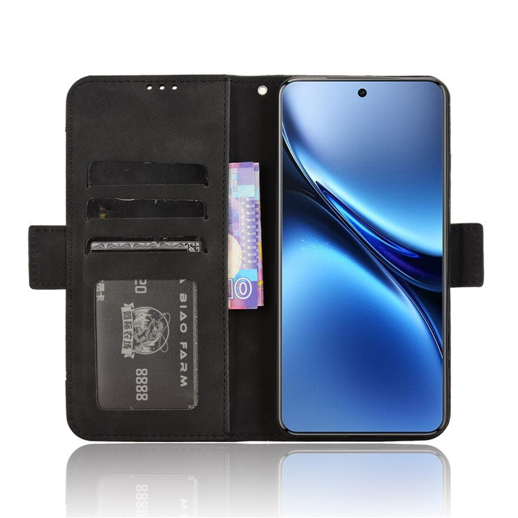 For vivo X200 Pro 5G Leather Case Phone Wallet Cover with Multiple Card Slots - Black