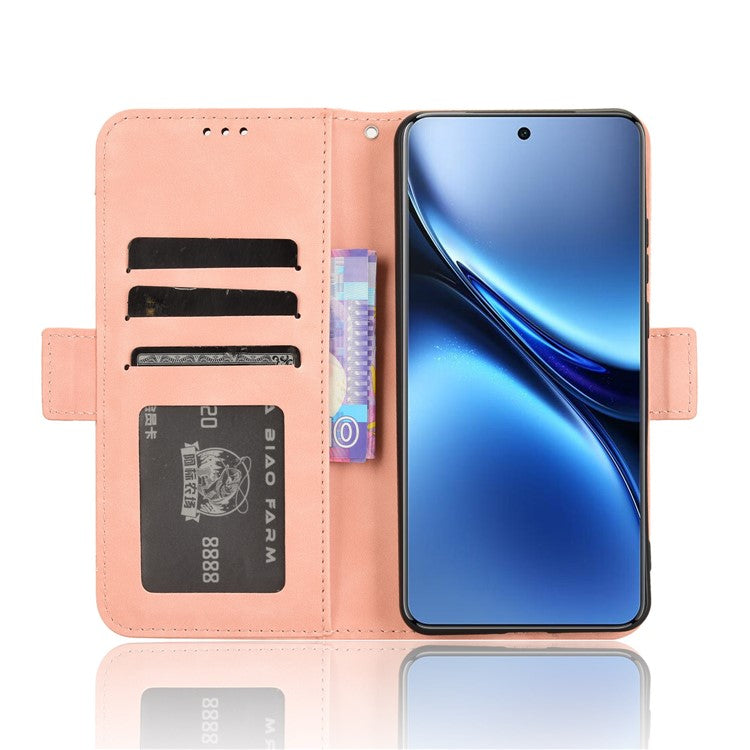 For vivo X200 Pro 5G Leather Case Phone Wallet Cover with Multiple Card Slots - Pink