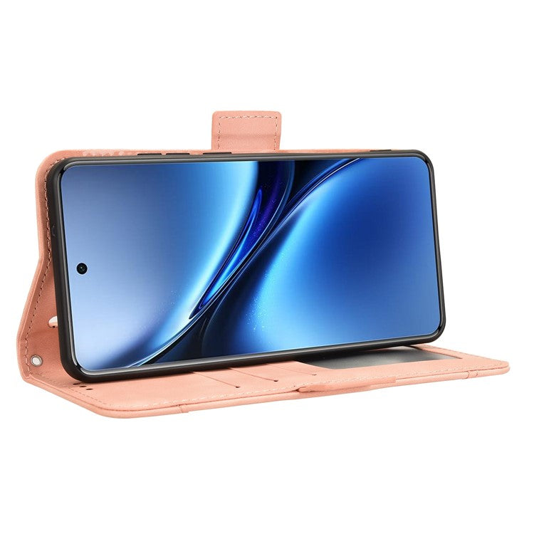 For vivo X200 Pro 5G Leather Case Phone Wallet Cover with Multiple Card Slots - Pink