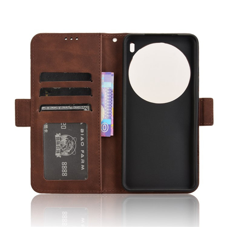 For vivo X200 Pro 5G Leather Case Phone Wallet Cover with Multiple Card Slots - Brown