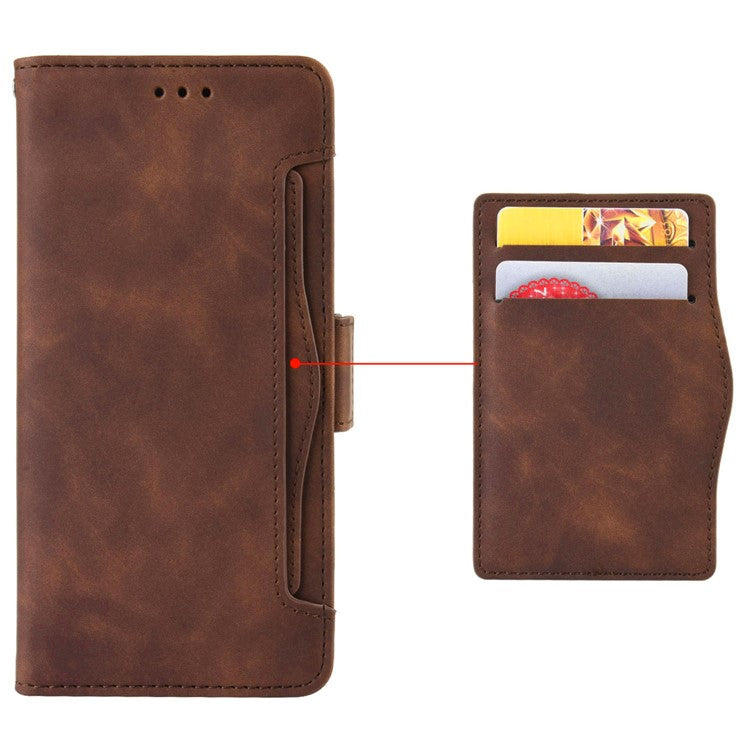 For vivo X200 Pro 5G Leather Case Phone Wallet Cover with Multiple Card Slots - Brown