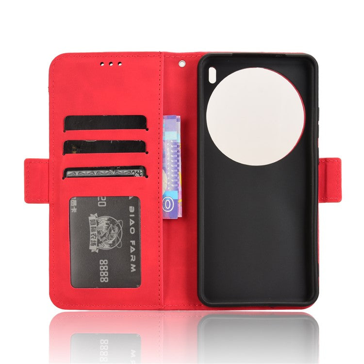 For vivo X200 Pro 5G Leather Case Phone Wallet Cover with Multiple Card Slots - Red