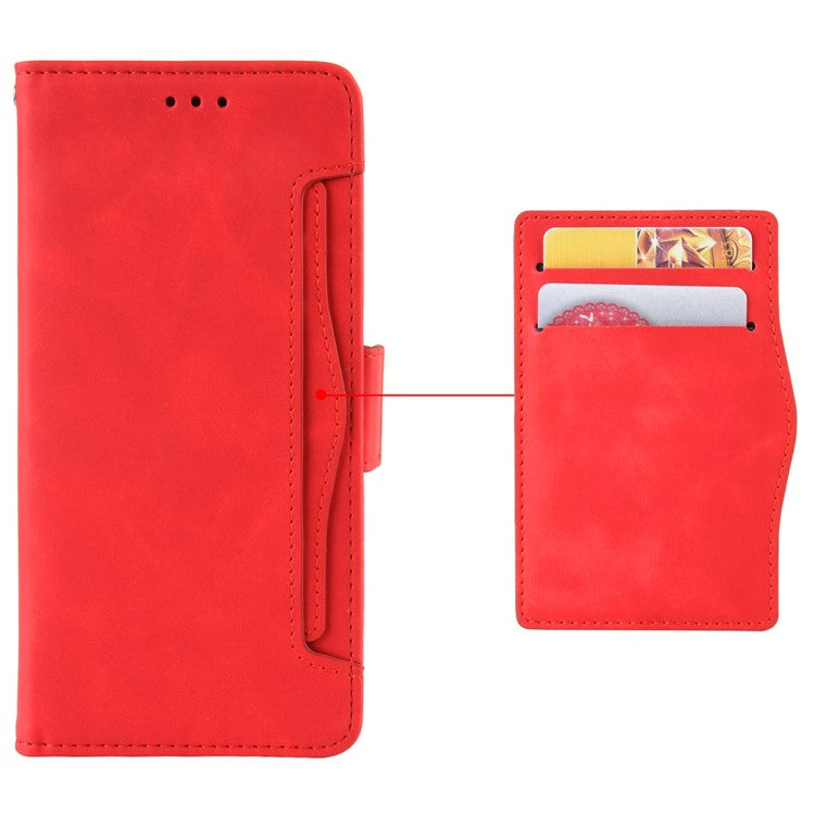 For vivo X200 Pro 5G Leather Case Phone Wallet Cover with Multiple Card Slots - Red